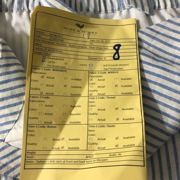 Hope & Henry blue & white striped button jumpsuits Size 8 - Picture 6 of 10